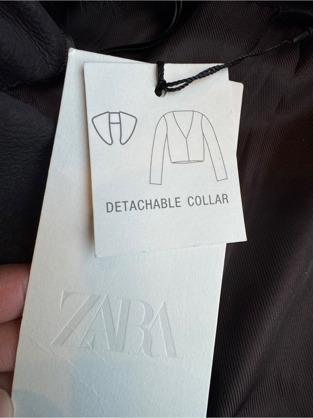 NWT Zara Faux Suede Jacket with Detachable Faux Fur Collar Brown XL - Picture 8 of 9